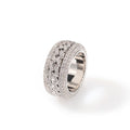 Iced Out Rotatable Cuban Ring In Real Gold Plated Copper 3A Cubic Zirconia Hip Hop Jewelry Spinner Ring For Men Gift