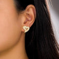 Heart Earrings Hypoallergenic Stud Earrings For Women Trendy, Iced Out Womens Earrings Sensitive Earrings Studs, Hip Hop Jewelry Cubic Zirconia Bling Jewelry Dainty Earrings for Birthday