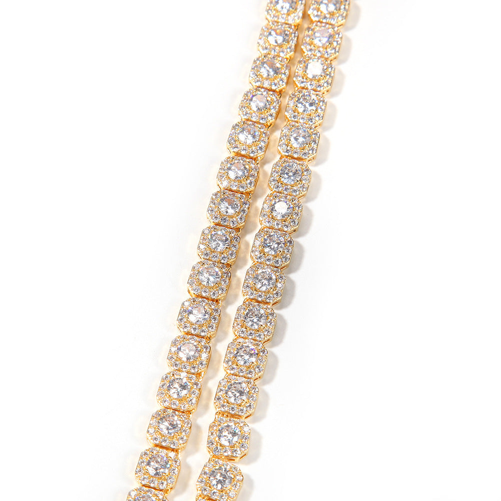 Iced Out Clustered Bracelet for Men and Women, 14K Gold/White Gold Plated, 5A Zircon Bling Luxury Tennis Bracelet, CZ Fashion Jewelry Gift for Birthday, Anniversary