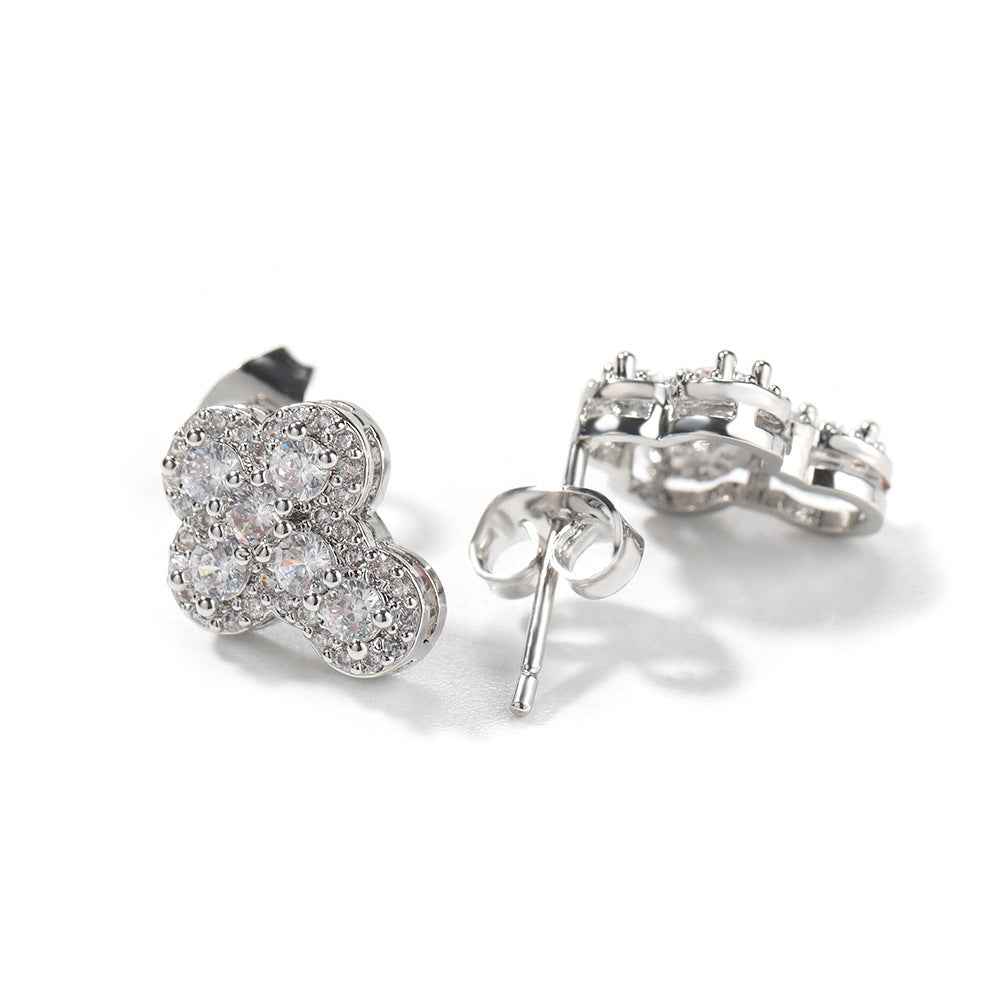 Lulu Mel Cross Earrings Hypoallergenic Stud Earrings For Men Women Trendy, Iced Out Small Cross Cloud Shaped Earrings Studs, Hip Hop Diamond Jewelry Cubic Zirconia Bling Jewelry Dainty Cross Earrings