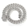 Cuban Link Chain Mens Iced Out Miami Cuban Necklace Silver/Gold Bling Diamond Hip Hop Jewelry for Women