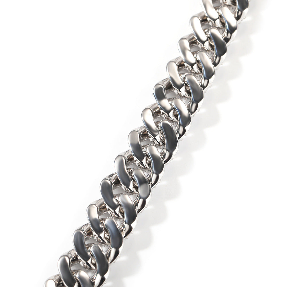 Cuban Link Chain Mens Iced Out Miami Cuban Necklace Silver/Gold Bling Diamond Hip Hop Jewelry for Women
