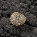 Iced Out Mens Pinky Ring - 18k Gold Plated Bling Hip Hop Cubic Zirconia Jewelry - Created Diamond Signet for Women Gifts