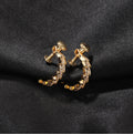 Hip-Hop Spiral Buckle Lightning Earrings, Trendy Street Style Zircon Earrings for Men, Minimalist Personality Ear Clips